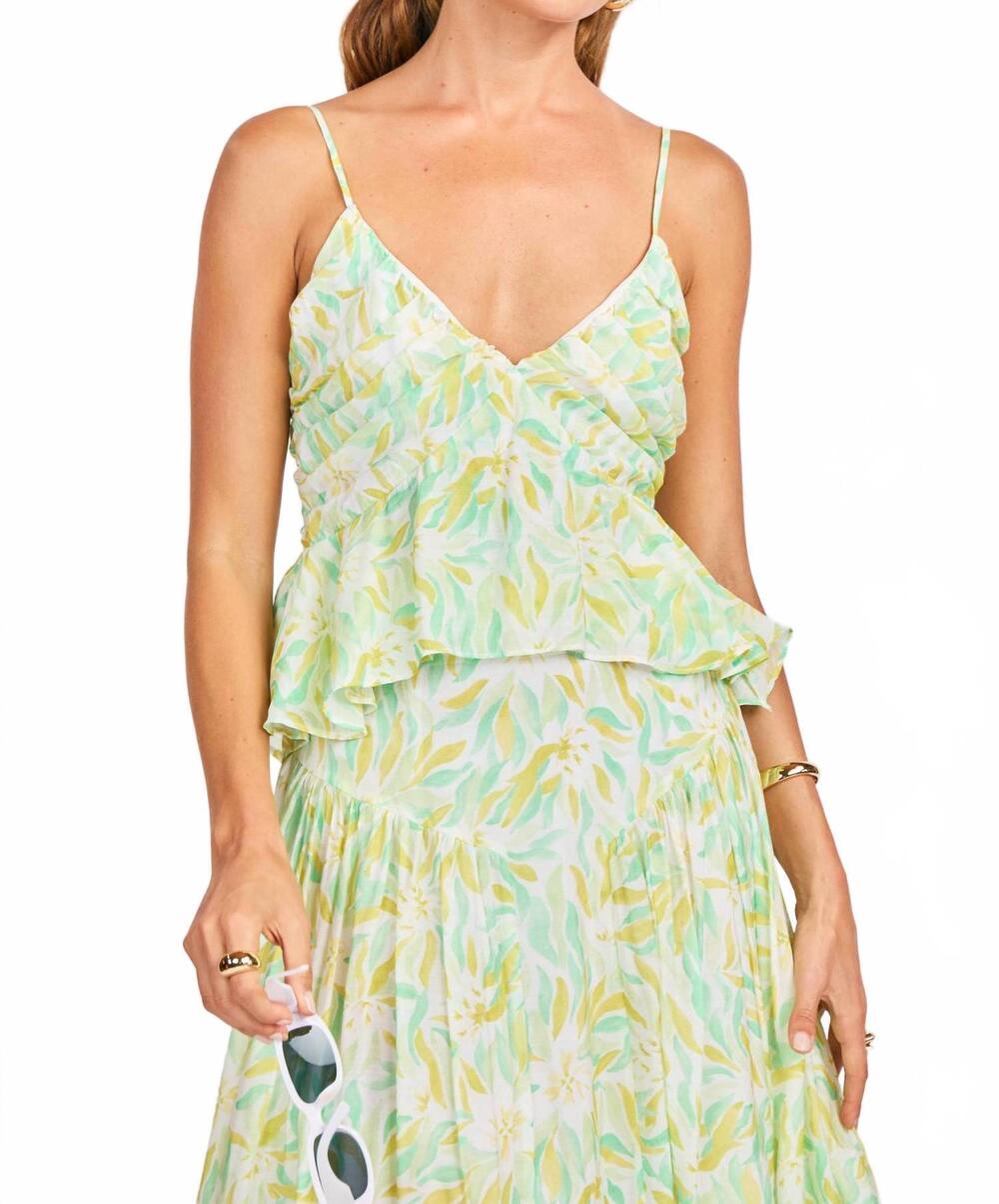 NEW SAGE THE LABEL ruffle tank top in seaglass